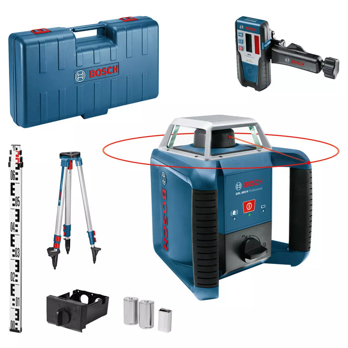 Laser rotatif horizontal GRL 400 H set professionnel Pack Ext en coffret. Bosch 06159940JY