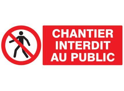 Panneau chantier interdit au public 330x200mm - 621283