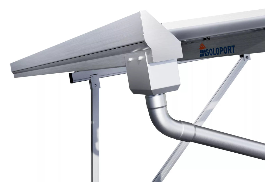 Abri de voiture en aluminium avec gouttière, hauteur de passage 2200 mm