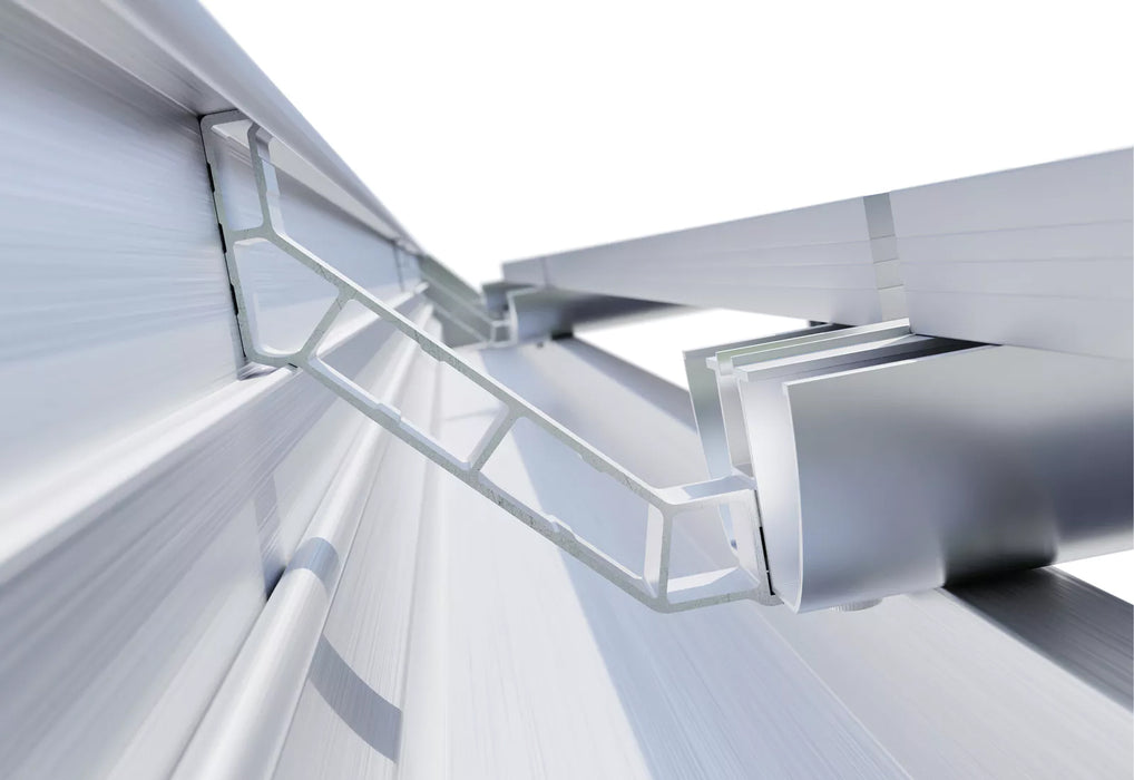 Abri de voiture en aluminium avec gouttière, hauteur de passage 2200 mm