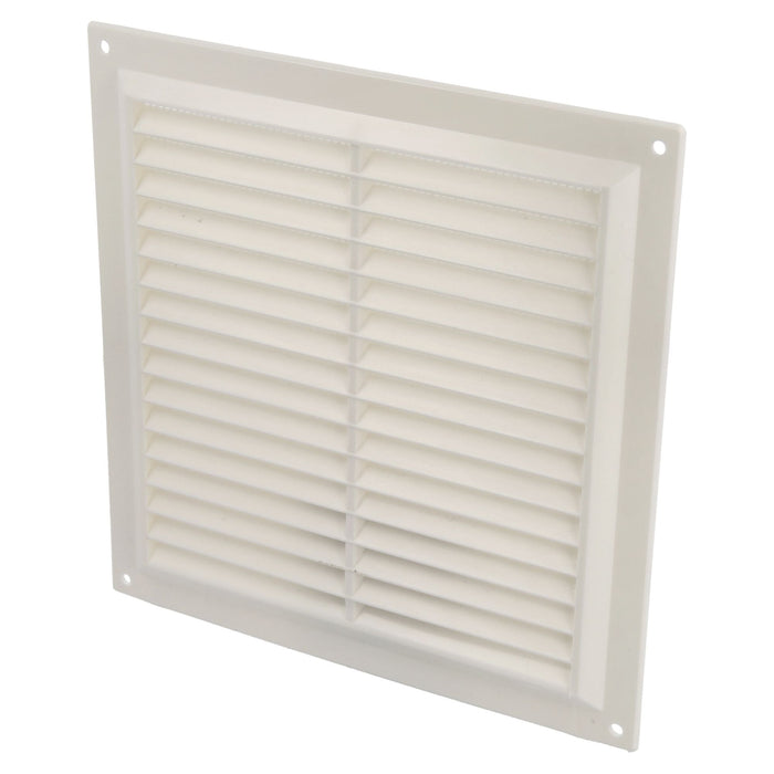 Grille d'aération blanche 200 x 200 mm en ABS + moustiquaire AMIG23033