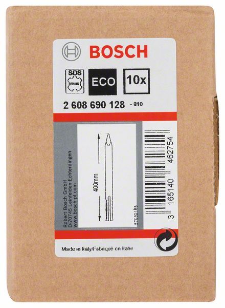 10 Burins Pointus 400mm STD SDS Max Bosch 2608690128