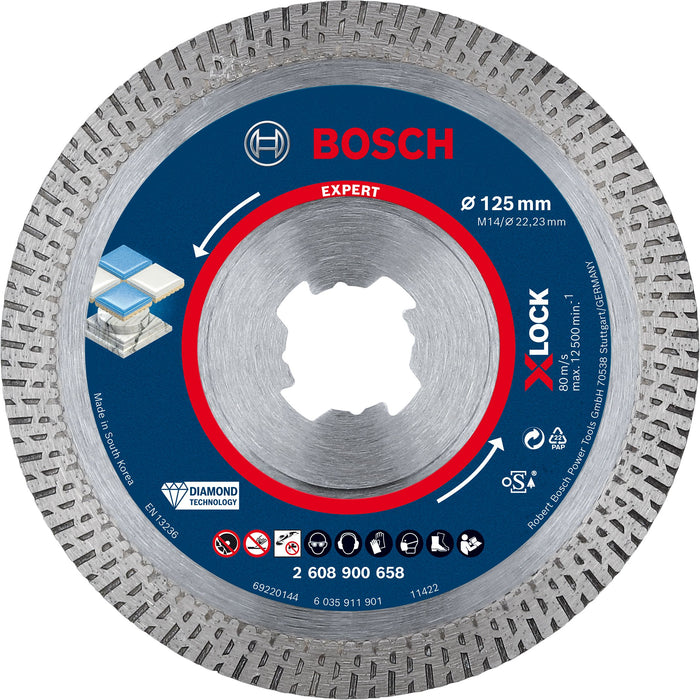 Disque à tronçonner diamanté X-LOCK Expert HardCeramic 125x22,23x1,6x10mm