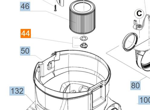 Fermoir complet filtre aspirateur (papillon) - 4.075-012.0 Karcher