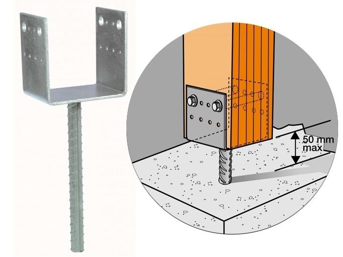 Pieds de poteau en U a sceller PPD outils