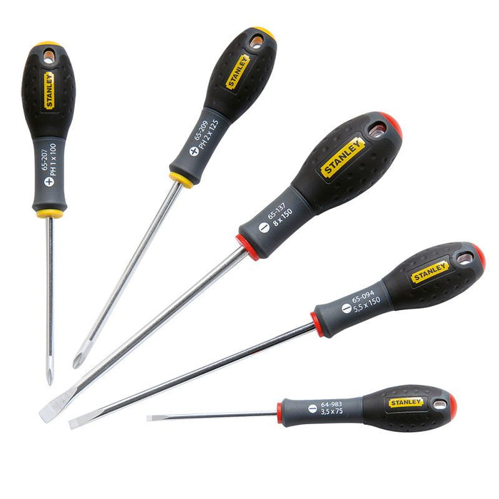 Tournevis Electricien + Mecanicien + Phillips - Jeu De 5Pcs Stanley 0-65-436