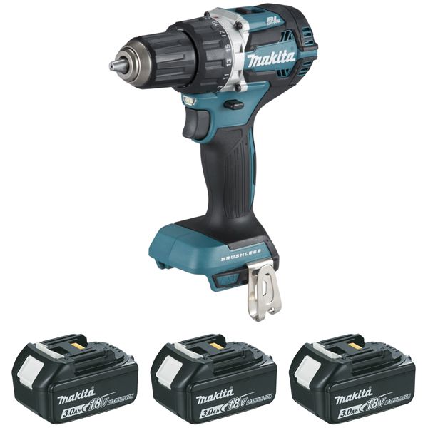 Perceuse visseuse 18 V Li-Ion 3 Ahø 13 mm (3 batteries)DDF484RF3J MAKITA