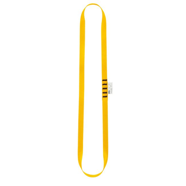 Anneau de sangle jaune 60cm Petzl pour réalisation d'amarrage