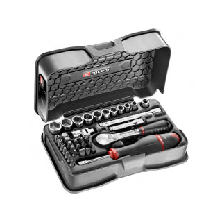 RL.161-5P6U Coffret douilles 1/4" 6 pans en pouces et embouts - 37 pièces - RL.161