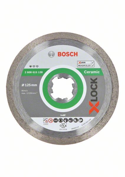 Disque de coupe Diamant Best Hard Ceramic 125mm 1.6x7 X-Lock Bosch 2608615138