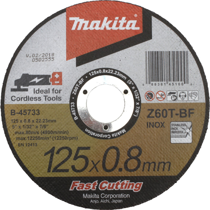 Disque A Tronçonner Metal 125x0,8x22,23 mm Z60T Makita B-45733