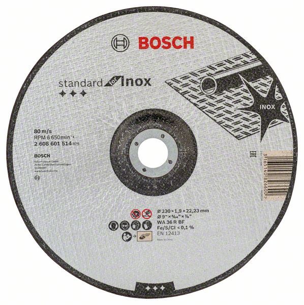 Disque à tronçonner à moyeu déporté Standard for Inox Bosch 2608601514