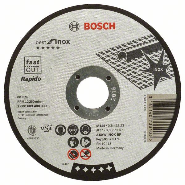 Disque à tronçonner à moyeu plat Best for Inox - Rapido Bosch 2608603488