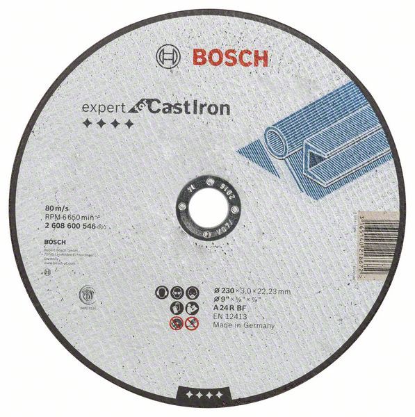 Disque à tronçonner à moyeu plat Expert for Cast Iron Bosch 2608600546