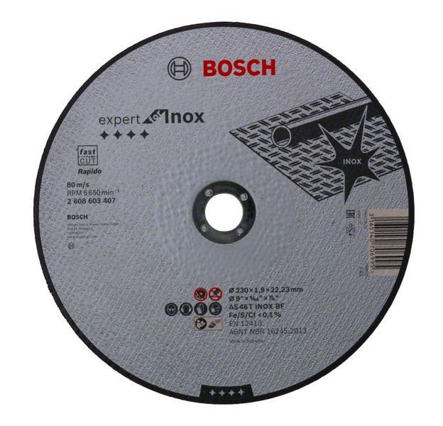 Disque à tronçonner à moyeu plat Expert for Inox - Rapido Bosch 2608603407