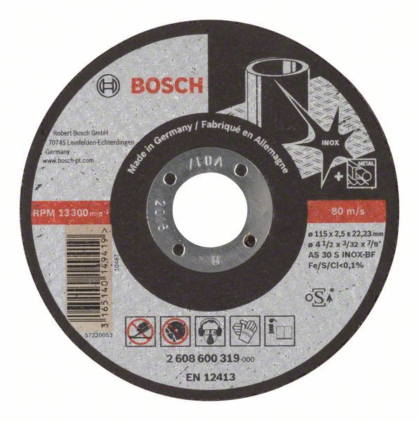 Disque à tronçonner à moyeu plat Expert for Inox Bosch 2608600319