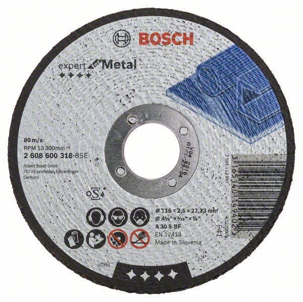 Disque à tronçonner à moyeu plat Expert for Metal Bosch 2608600318