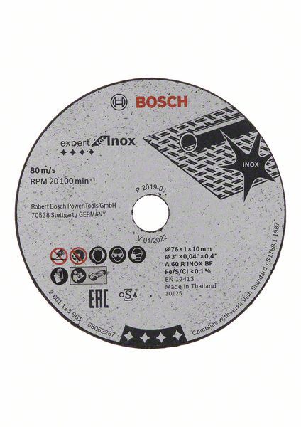 Disque à tronçonner 76 mm Expert for Inox Bosch 2608601520