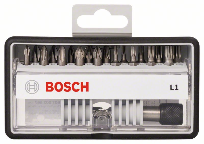 Embouts de vissage courts qualité extra-dure Robust Line, set de 18 pièces + 1 (L) Bosch 2607002567