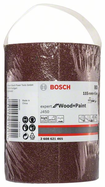 J450 Expert for Wood and Paint, 115 mm x 5 m, G80 Bosch 2608621465