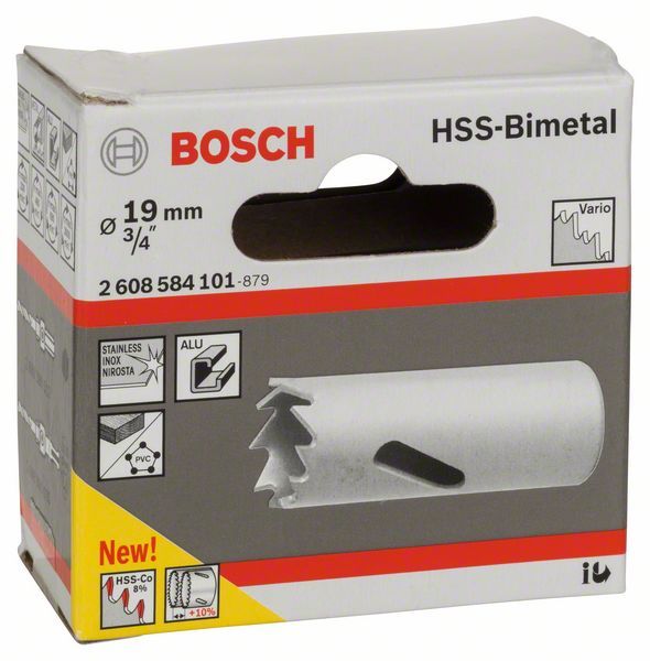 Scie-trépan HSS bimétal pour adaptateur standard Bosch 19mm