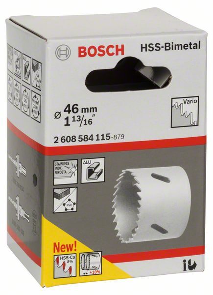 Scie-trépan HSS bimétal pour adaptateur standard Bosch 46mm