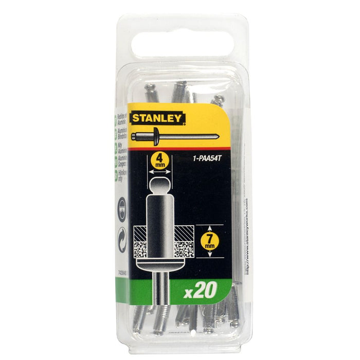 Rivet Aluminium - En Boite MEDIUM - 4 mm x 6,35 (x 20 pcs) Stanley 1-PAA54T