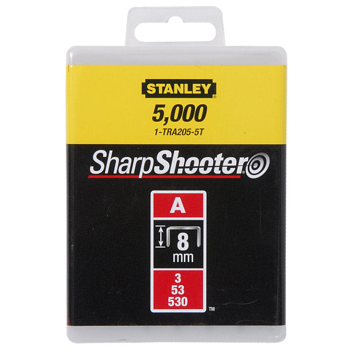 Agrafes Type A - En Boite Agrafes 8 mm - 5/16 Type A (5000) Stanley 1-TRA205-5T