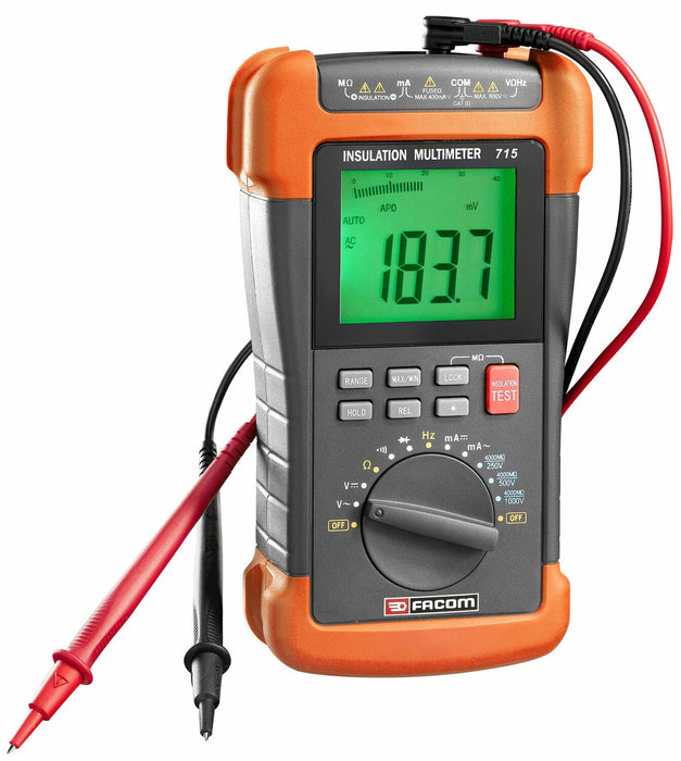 Multimètre mégohmmètre et testeur d'isolement 715 Facom