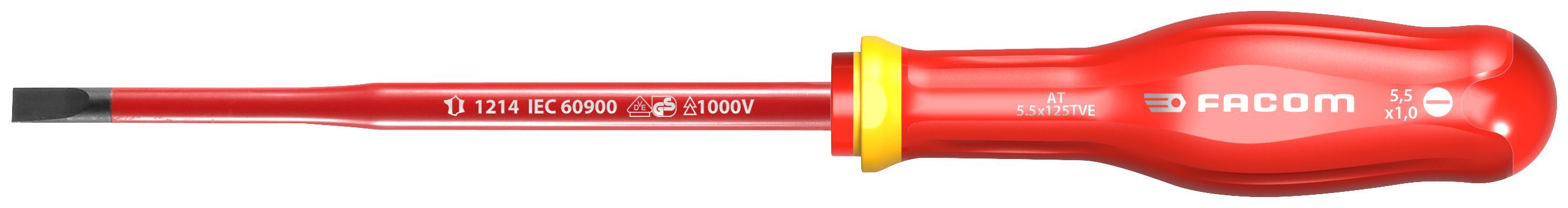 AT.TVE - Tournevis PROTWIST isolé 1000 Volts pour vis à  fente AT6.5X150TVE Facom