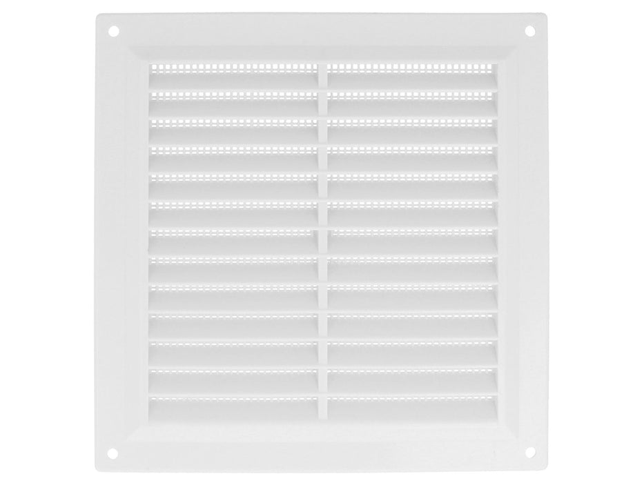 Grille d'aération blanche 200 x 200 mm en ABS + moustiquaire AMIG23033