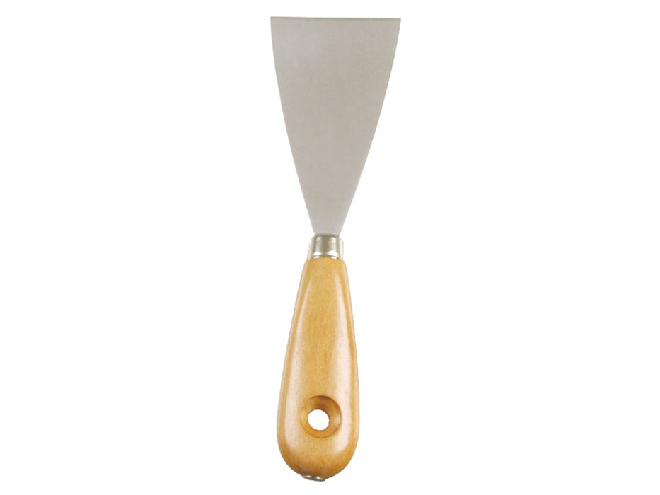 Spatule inoxydable. Acier inoxydable flexible. Manche en boi 10973