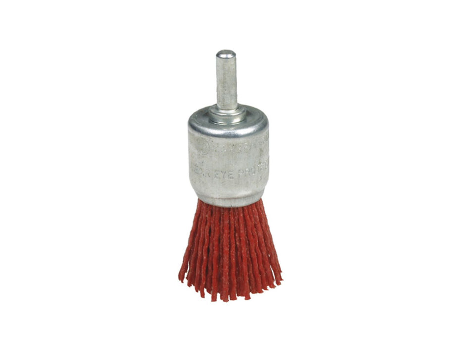 Brosse coupée avec nylon abrasif avec grain épaise. Mandrin 14045