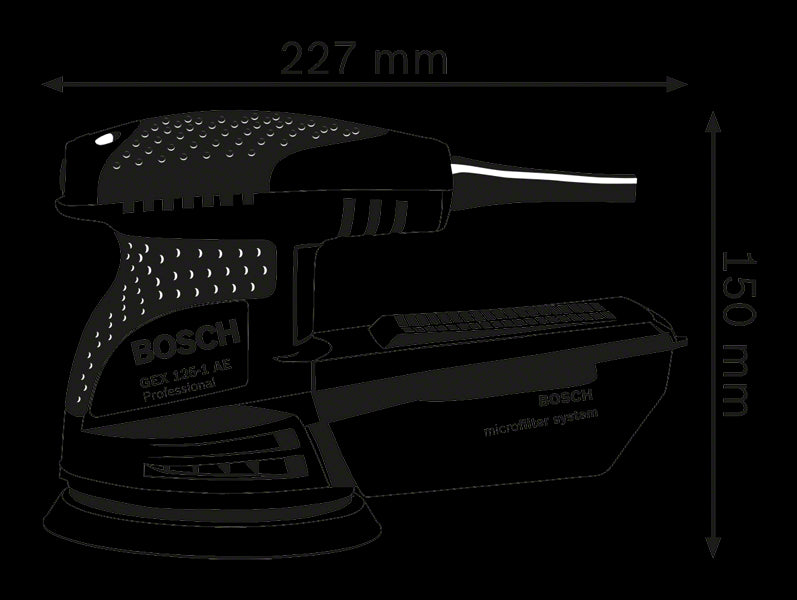 Ponceuse excentrique GEX 125-1 AE Microfiltre - 0601387500 - Bosch