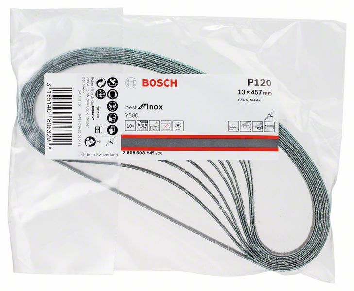 10 Bande abr 13X457mm G 120 0 Best For Inox Bosch 2608608Y49