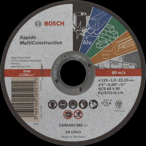 Disque 125 X 1,0 mm Multiconstructi Bosch 2608602385