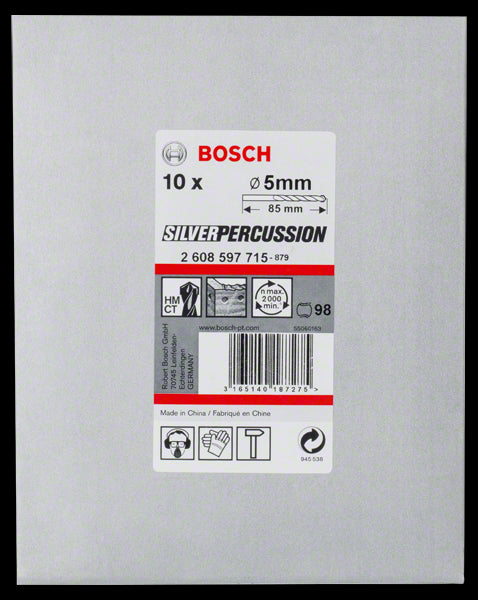 10 Forets CYL-3 Silverpercu 5,0X50X Bosch 2608597715