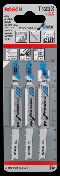 3 Lames T 123X Bosch 2608638472