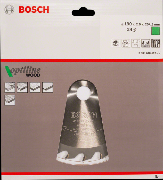 L Circul Optiline 190X20/16X2,6 24D Bosch 2608640612