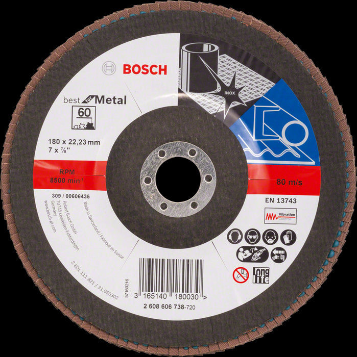 1 Plateau Lamelle Metal 180 G60 Fib Bosch 2608606738