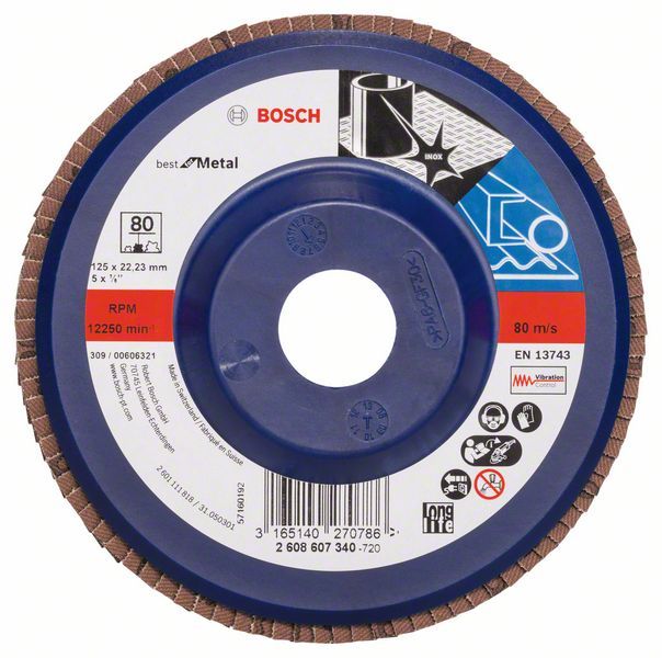 1 Plateau Lamell Metal 125 G80 Plas Bosch 2608607340