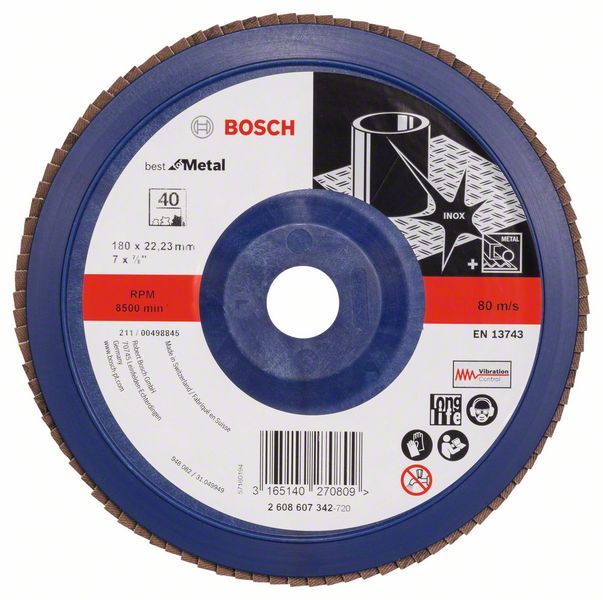 1 Plateau Lamell Metal 180 G40 Plas Bosch 2608607342