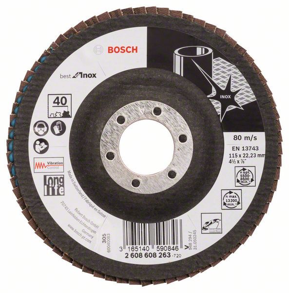 1 Pl Lamelles Bombe Ø115 Best Inox Bosch 2608608263